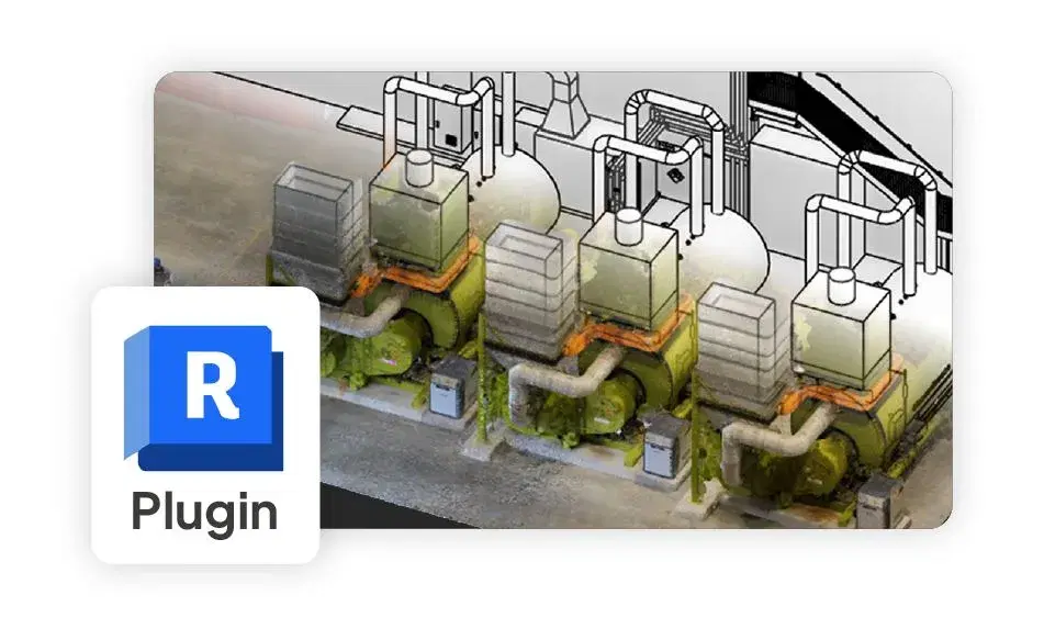 The walk's point cloud loaded into Revit through the Cupix Reality Importer plug-in, where the as-built model gets updated.