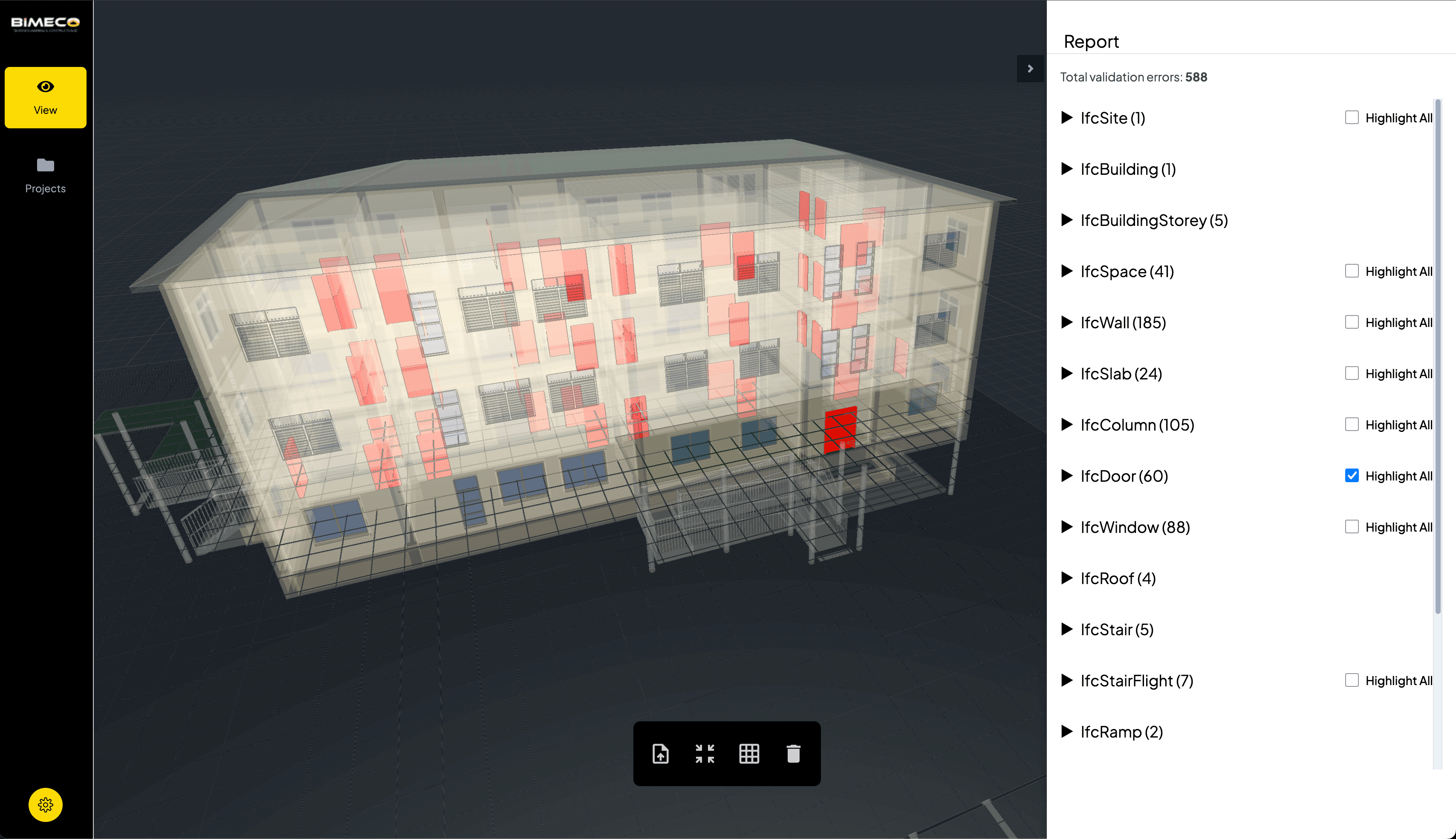 BIM Collab Interface showing Issue Markup