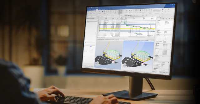 SYNCHRO 4D progress model on a workstation