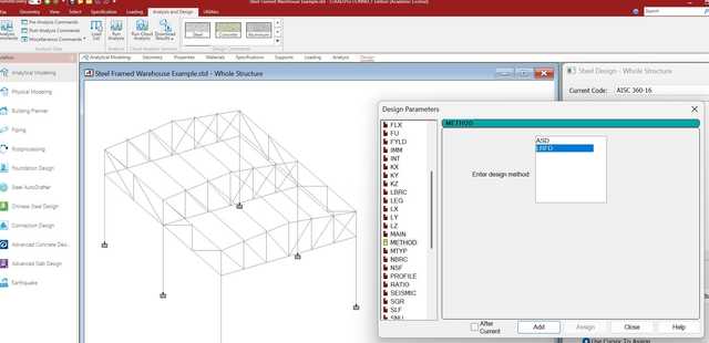 Design code selection in STAAD.Pro