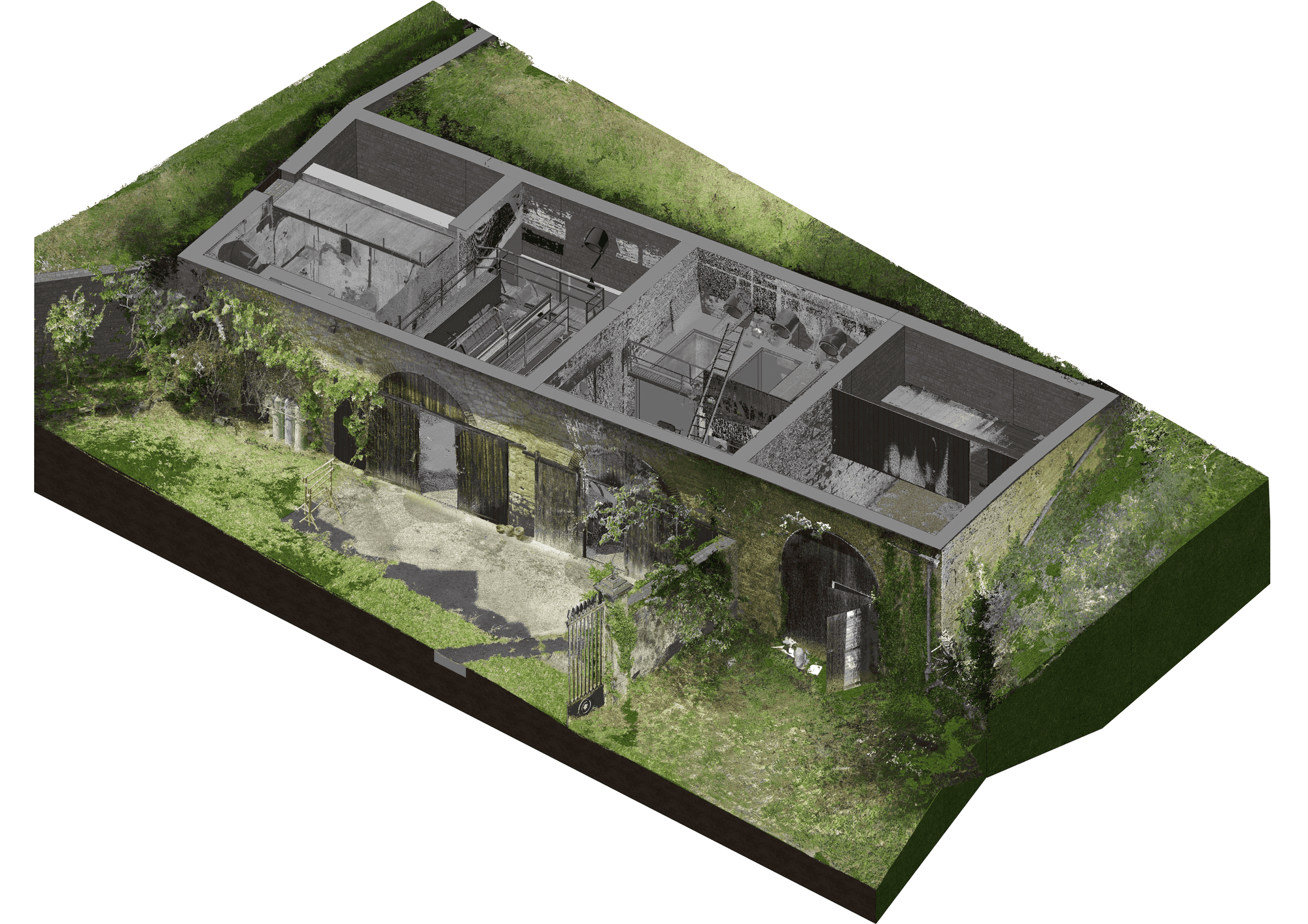 Industrial workshop scan-to-BIM model