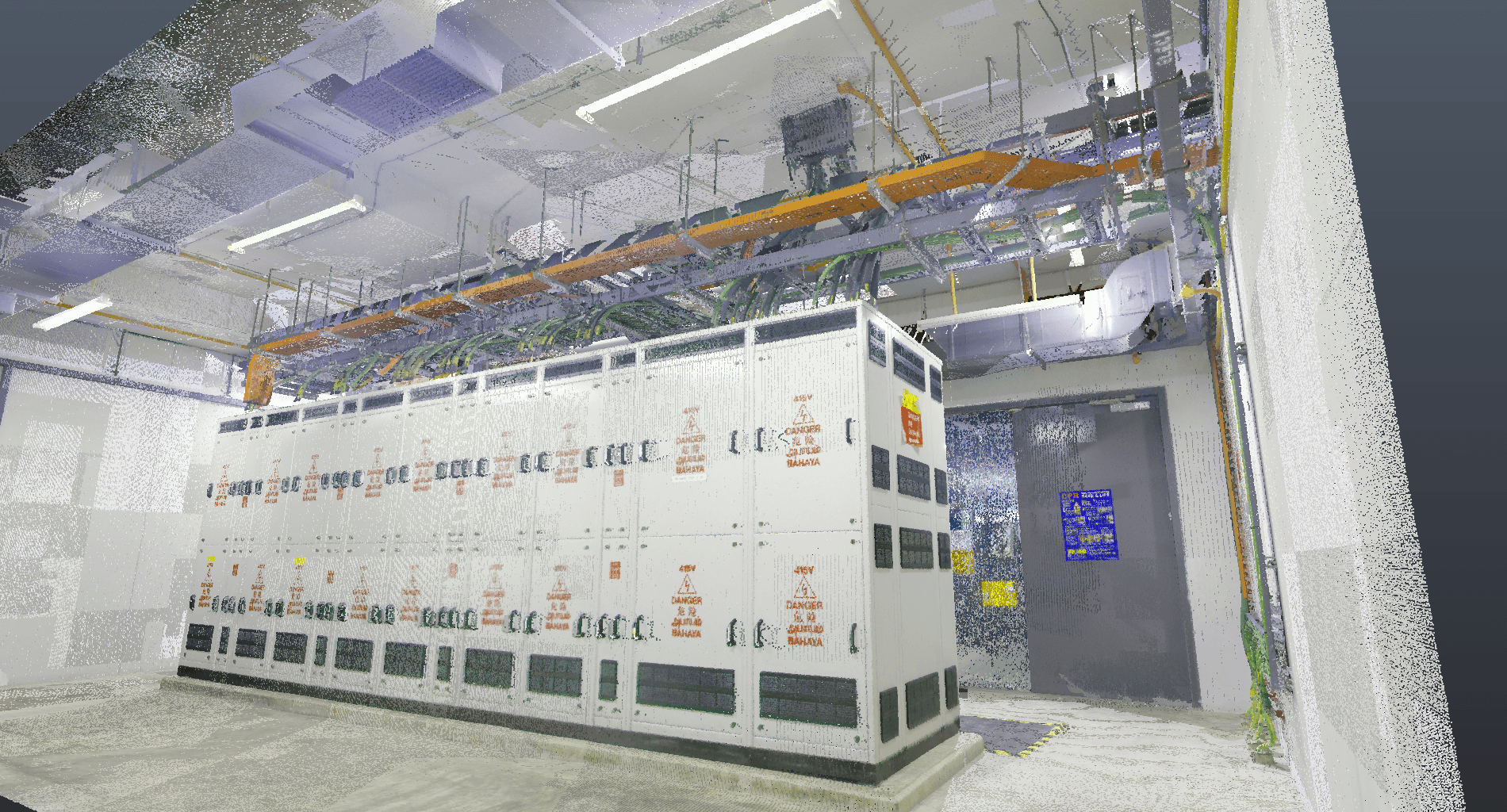 Point cloud scan of electrical switchboard room